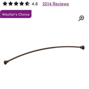 Bronze curved shower curtain rod